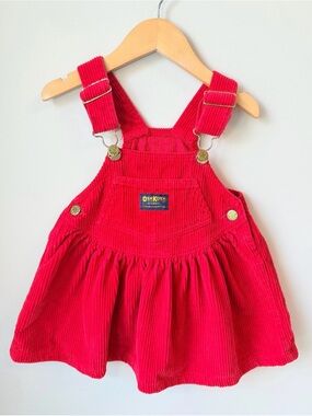 Vintage OshKosh B'gosh Red Corduroy Dress Size 2